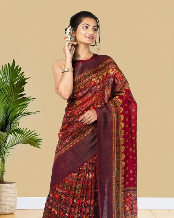 Bhanwara_Red_Silk_Saree