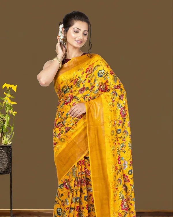 Bhanwara_Yellow_Silk_Saree