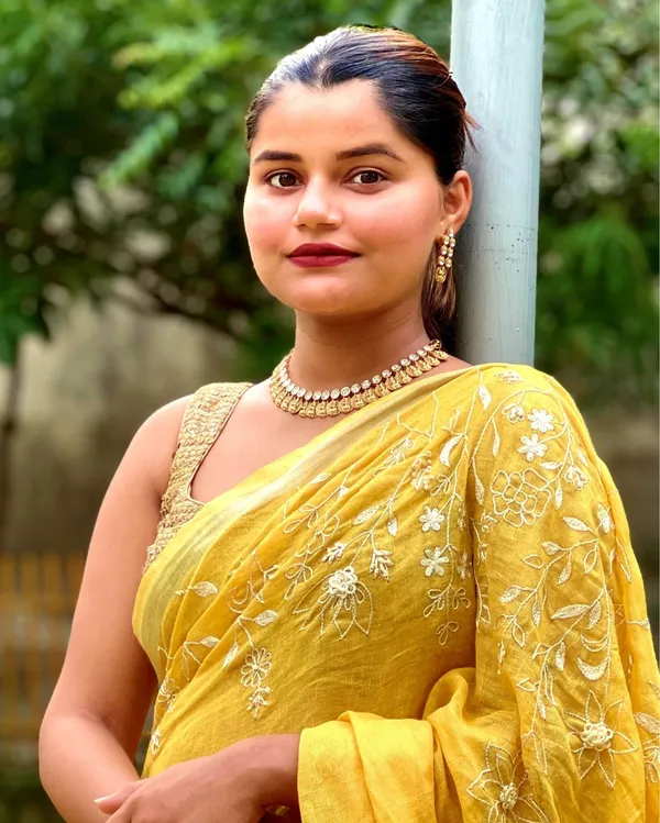 Bhavbheeni_Yellow_Embroidered_Saree