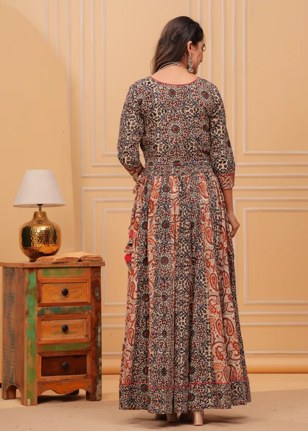 Dharohar_Blockprinted_Black_&_Red_Lehanga_Choli_Set