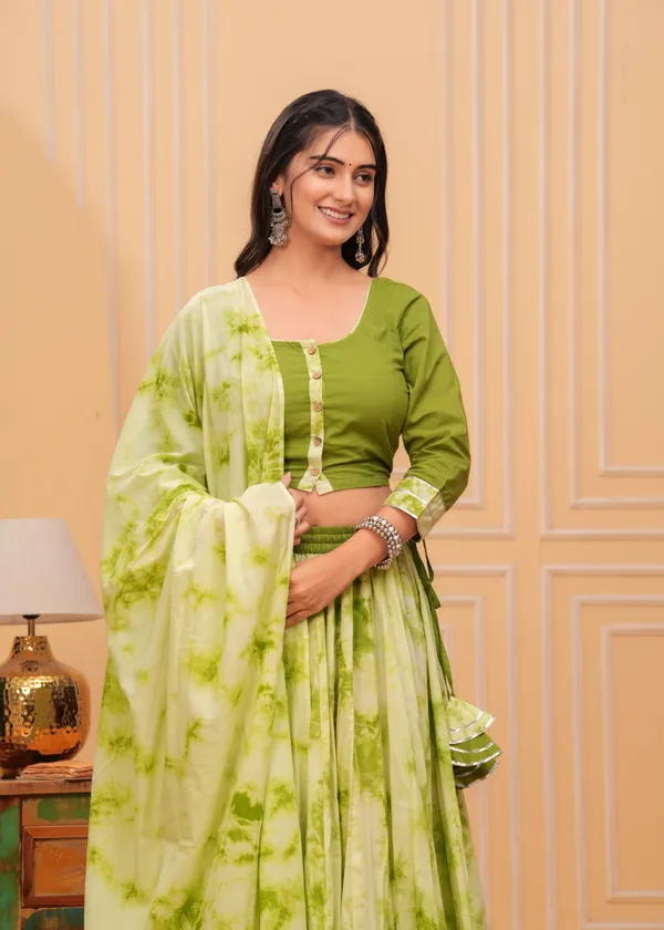 Bright_Green_Dharohar_Block_Printed_Lehanga_Choli_Set