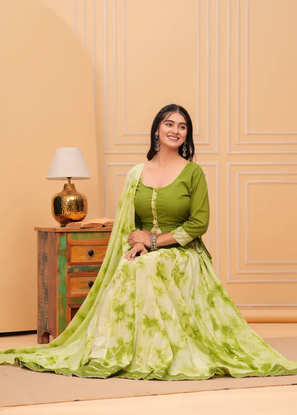 Bright_Green_Dharohar_Block_Printed_Lehanga_Choli_Set