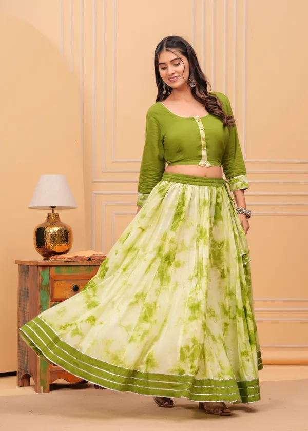 Bright_Green_Dharohar_Block_Printed_Lehanga_Choli_Set