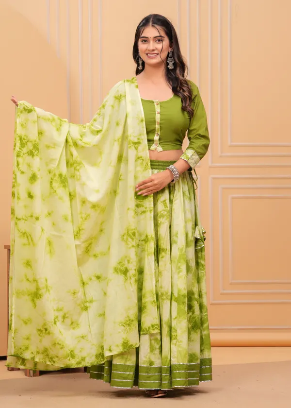 Bright_Green_Dharohar_Block_Printed_Lehanga_Choli_Set