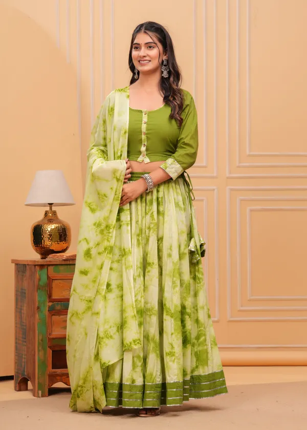 Bright_Green_Dharohar_Block_Printed_Lehanga_Choli_Set