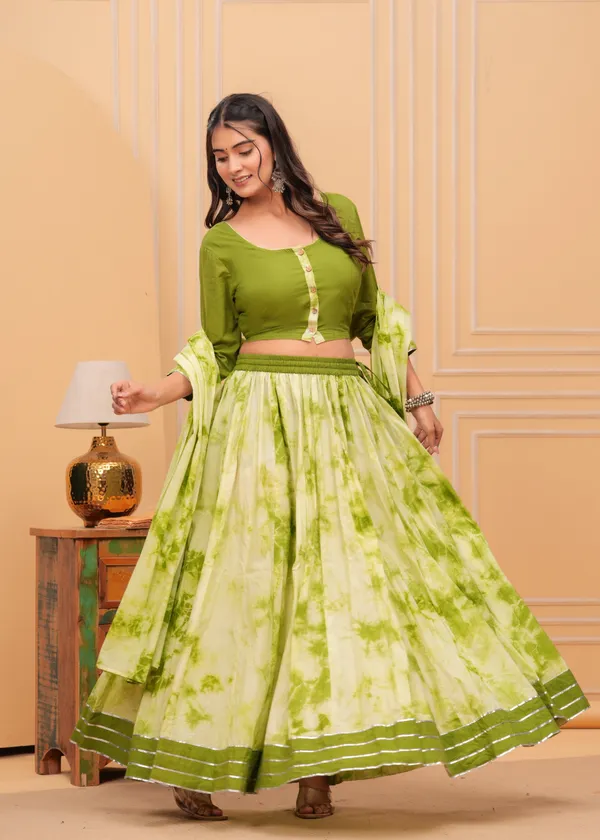 Bright_Green_Dharohar_Block_Printed_Lehanga_Choli_Set