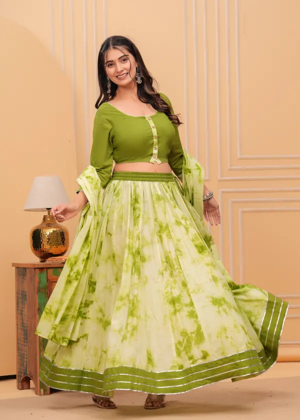 Bright_Green_Dharohar_Block_Printed_Lehanga_Choli_Set