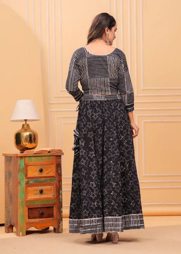 Dharohar_Blockprinted_Inky_Black_Lehanga_Choli_Set