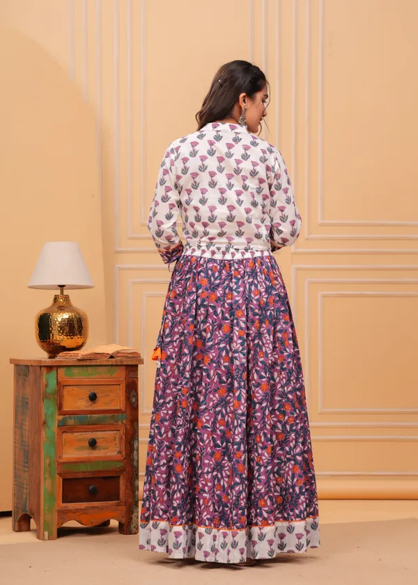 Dharohar_Blockprinted_Orchid_Purple_Lehanga_Choli_Set