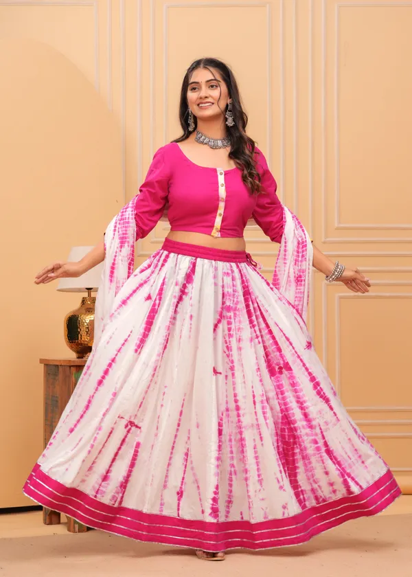 Dharohar_Blockprinted_Pink_&_White_Lehanga_Choli_Set