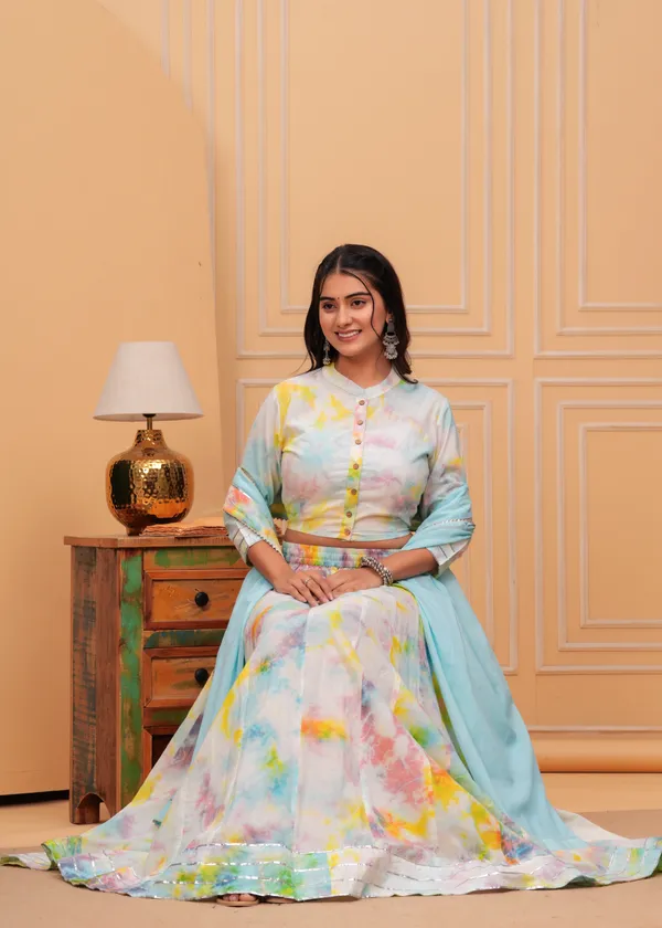 White_&_Blue_Dharohar_Block_Printed_Lehanga_Choli_Set