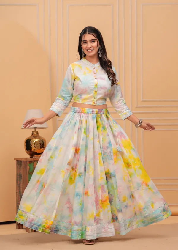 White_&_Blue_Dharohar_Block_Printed_Lehanga_Choli_Set
