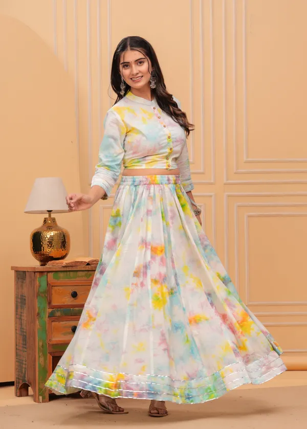 White_&_Blue_Dharohar_Block_Printed_Lehanga_Choli_Set