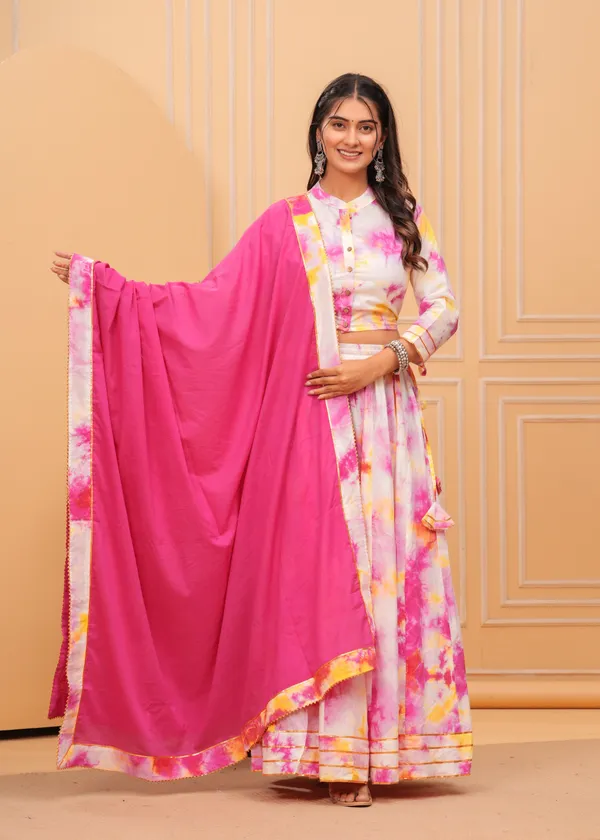Dharohar_Blockprinted_White_&_Pink_Lehanga_Choli_Set