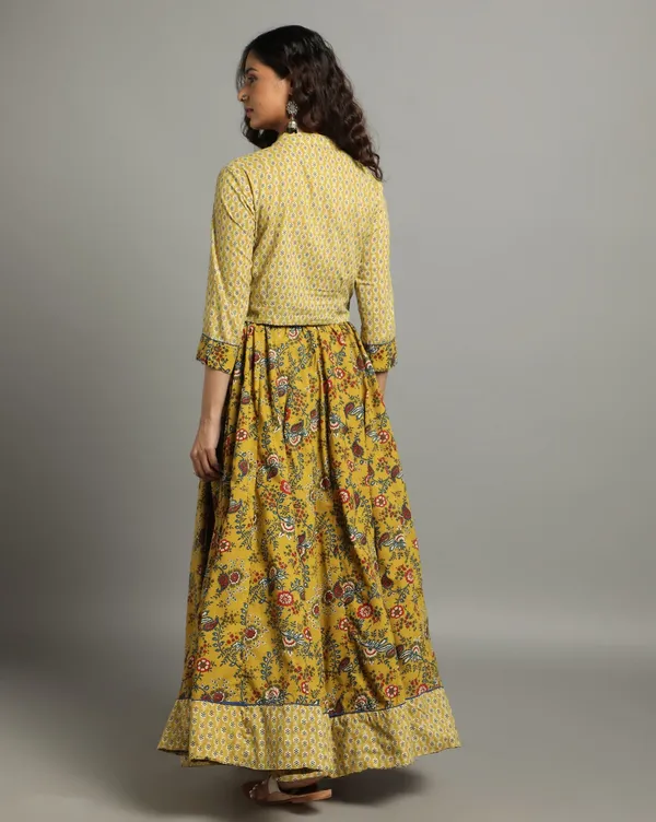 Dharohar_Pure_Cotton_Bright_Yellow_Stitched_Lehanga
