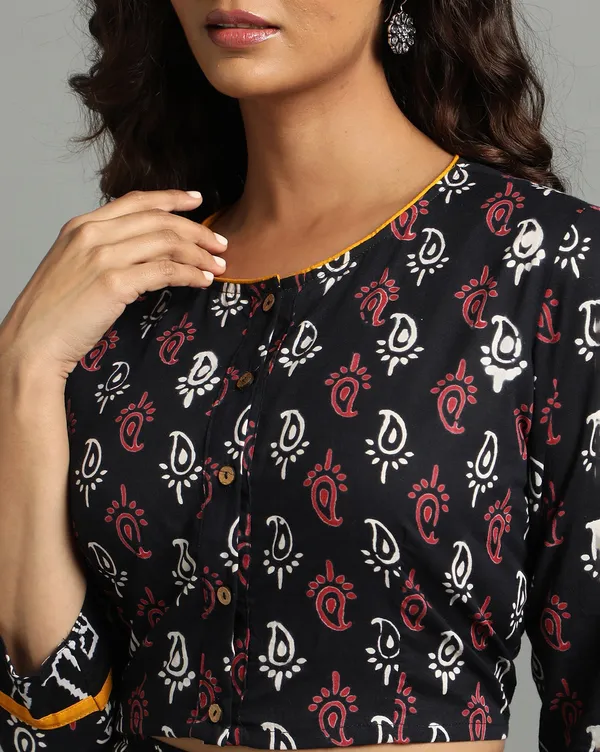 Dharohar_Pure_Cotton_Chic_Black_Stitched_Lehanga