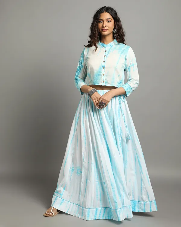 Dharohar_Pure_Cotton_Clean_White_Stitched_Lehanga