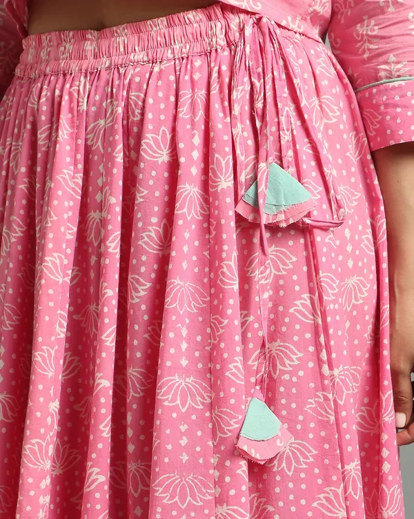 Dharohar_Pure_Cotton_Playful_Pink_Stitched_Lehanga
