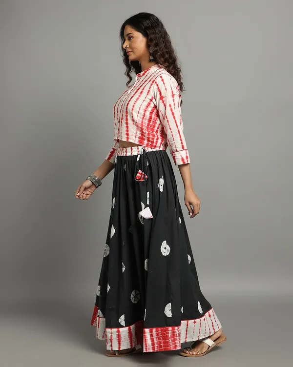 Dharohar_Pure_Cotton_Raven_Black_Stitched_Lehanga