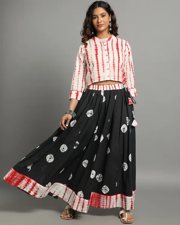 Dharohar_Pure_Cotton_Raven_Black_Stitched_Lehanga