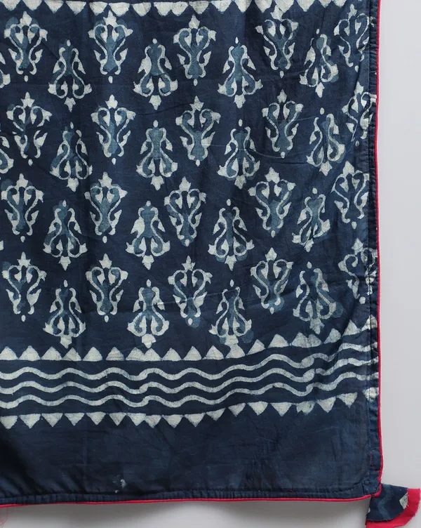 Dharohar_Pure_Cotton_Regal_Indigo_Stitched_Lehanga
