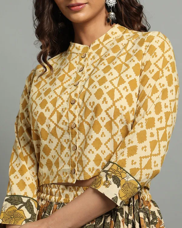 Dharohar_Pure_Cotton_Serene_Green_Stitched_Lehanga