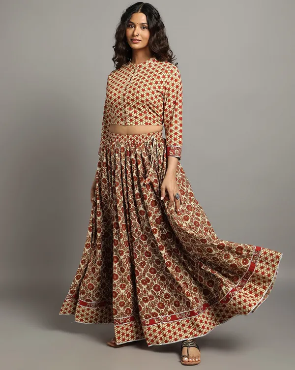 Dharohar_Pure_Cotton_Sunny_Yellow_Stitched_Lehanga