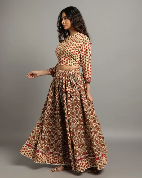 Dharohar_Pure_Cotton_Sunny_Yellow_Stitched_Lehanga