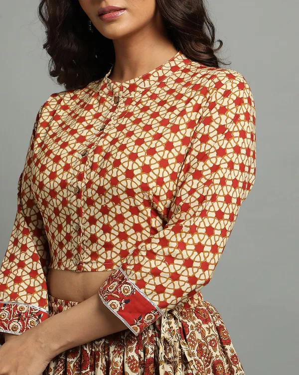 Dharohar_Pure_Cotton_Sunny_Yellow_Stitched_Lehanga