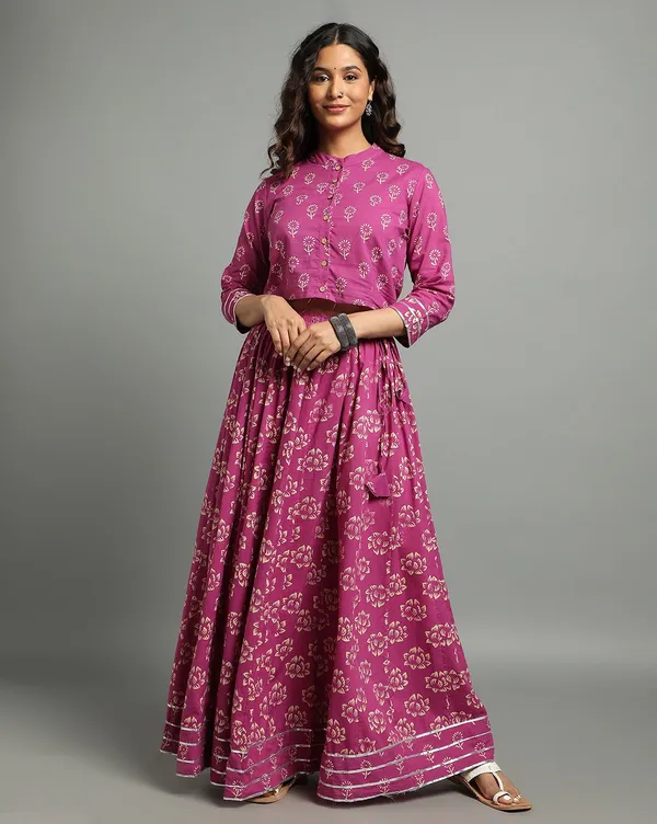 Dharohar_Pure_Cotton_Sweet_Pink_Stitched_Lehanga