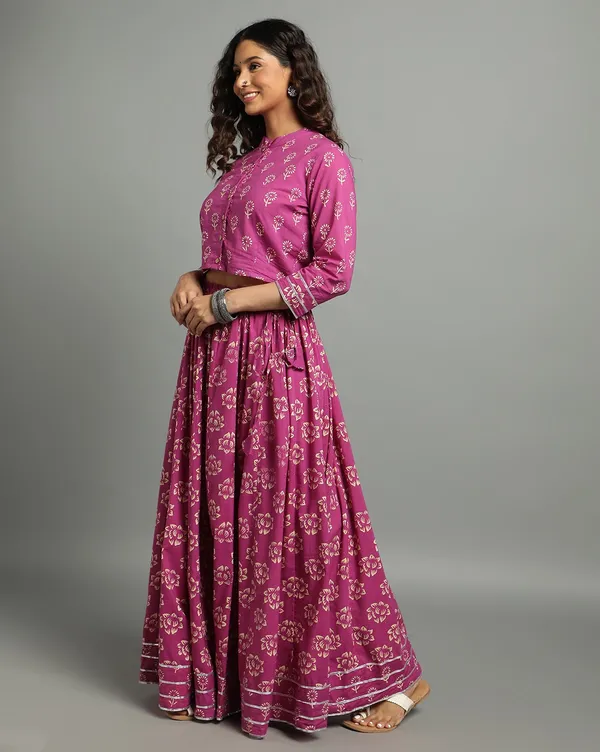 Dharohar_Pure_Cotton_Sweet_Pink_Stitched_Lehanga
