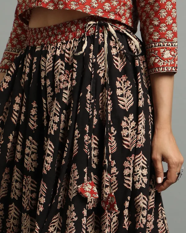 Dharohar_Pure_Cotton_Warm_Maroon_Stitched_Lehanga