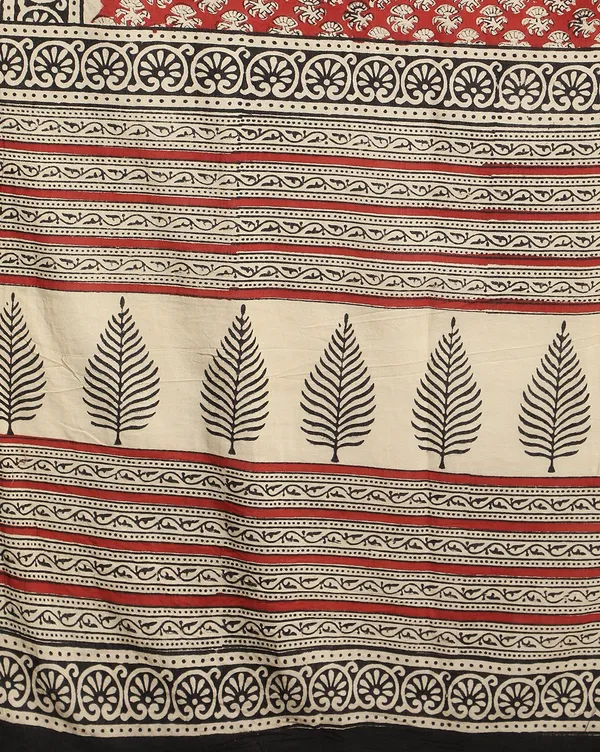 Dharohar_Pure_Cotton_Warm_Maroon_Stitched_Lehanga