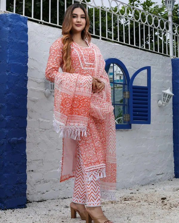 Dilkash_Orange_Printed_Suit