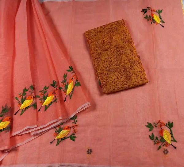 Sanjh_Bahar_Red_Embroidery_Saree