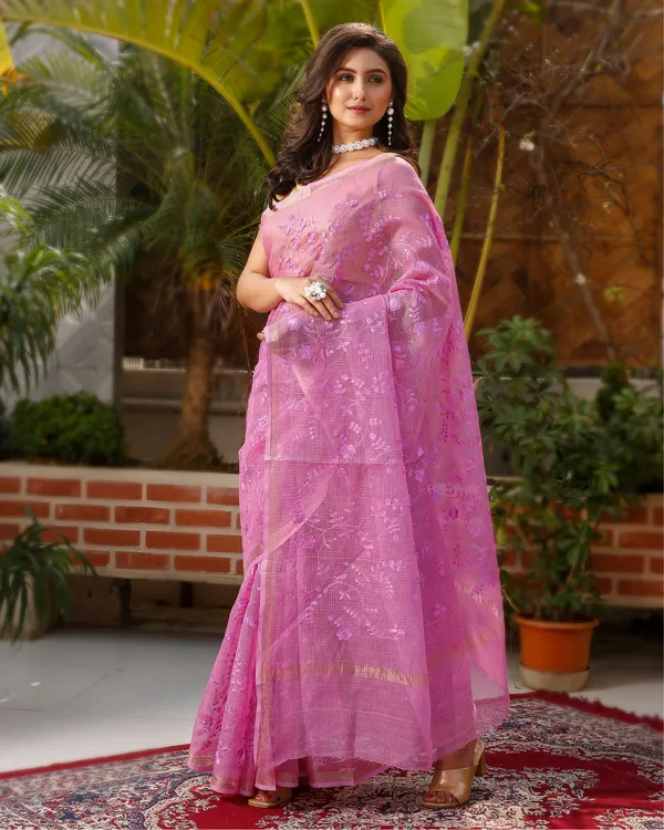 Gehri_Chhaya_Rose_Pink_Floral_Embroidery_Saree