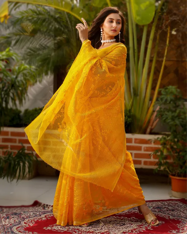 Gehri_Chhaya_Yellow_Floral_Embroidery_Saree