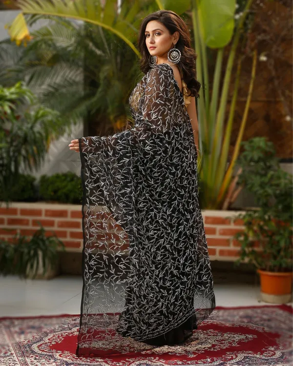 Jalkriti_Black_Georgette_Saree