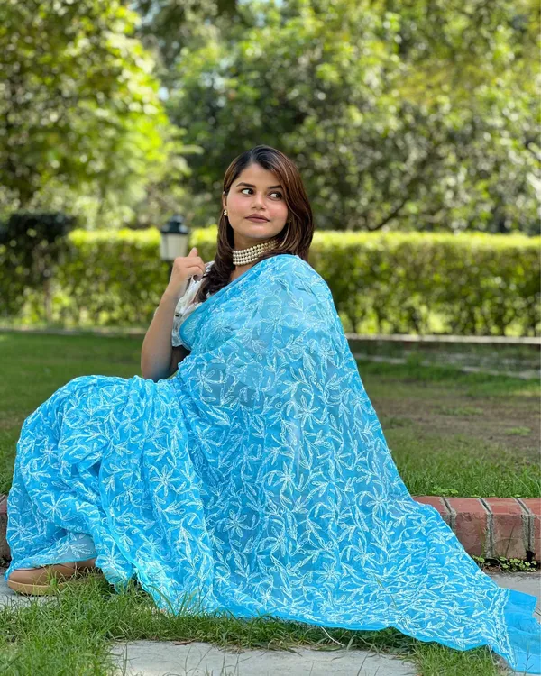 Jalkriti_Blue_Georgette_Saree