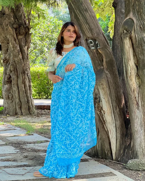 Jalkriti_Blue_Georgette_Saree