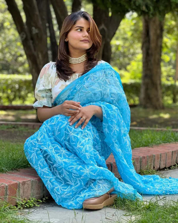 Jalkriti_Blue_Georgette_Saree
