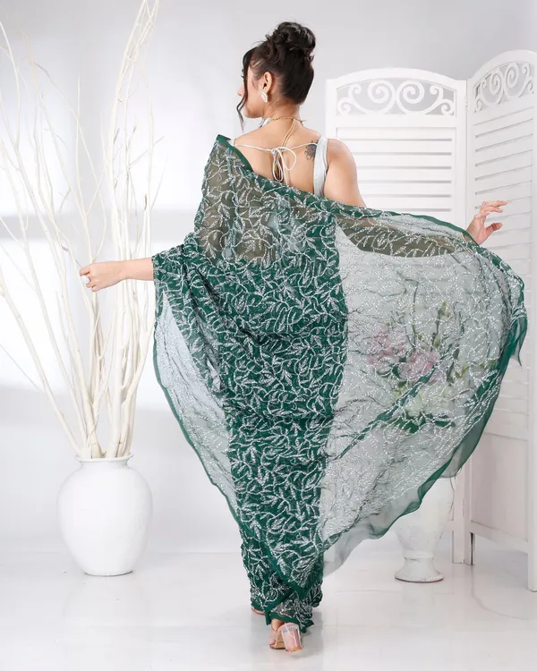 Jalkriti_Dark_Green_Georgette_Saree
