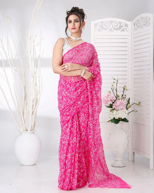 Jalkriti_Dark_Pink_Georgette_Saree