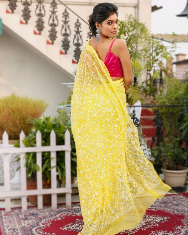 Jalkriti_Yellow_Georgette_Saree