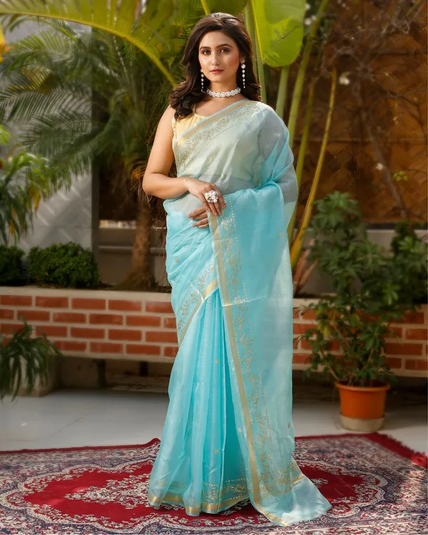 Jhalak_Sky_Blue_Silk_Saree