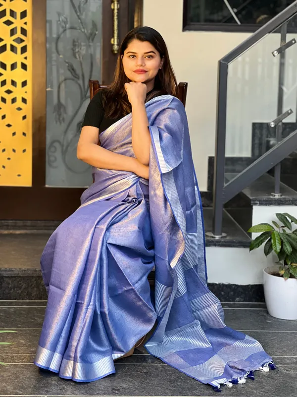 Kundal_Heer_Violet_Shimmery_Saree
