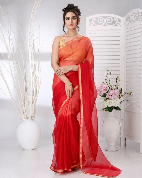 Lehar_Orange_Kota_Silk_Saree