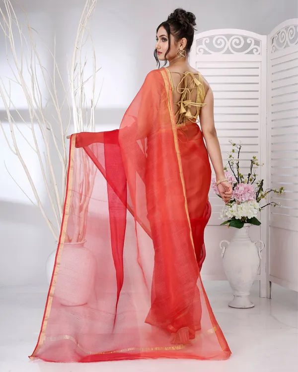 Lehar_Orange_Kota_Silk_Saree