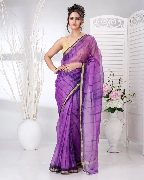 Lehar_Purple_Kota_Silk_Shibori_Saree