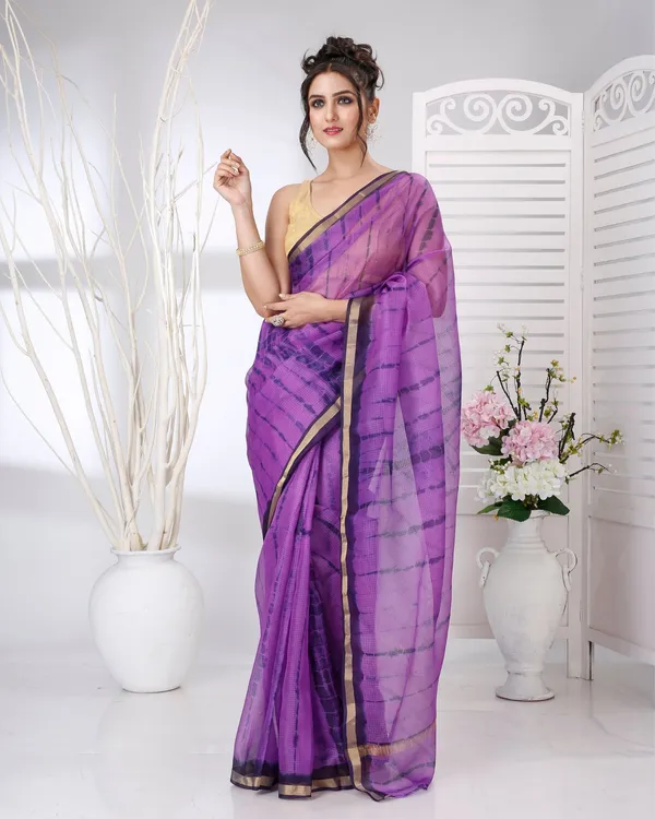 Lehar_Purple_Kota_Silk_Shibori_Saree
